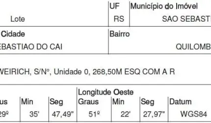 Oportunidade Única em SAO SEBASTIAO DO CAI - RS | Tipo: Terreno | Negociação: Venda Direta Online  | Situação: Imóvel
