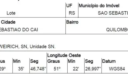 Oportunidade Única em SAO SEBASTIAO DO CAI - RS | Tipo: Terreno | Negociação: Venda Direta Online  | Situação: Imóvel