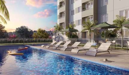 Raiz Home Clube, 34,42 a 44,18m², 1 ou 2 dorm, com opção de vaga e garden