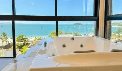 Lindissimo apartamento com vista mar, decorado, à venda, em Jurerê, Florianópolis, SC