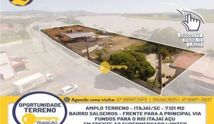 AMPLO TERRENO - ITAJAÍ/SC - 7.121 M2 BAIRRO SALSEIROS - FRENTE PARA A PRINCIPAL VIA