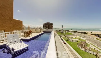 Smart Residence, Apartamento mobiliado com varanda e vista para o mar, 50m², na Coroa do Meio. Condomínio com piscina na cobertura, a apenas 150 m da praia.