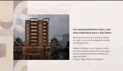 Lançamento no São Pedro,  garden 2 quartos com elevador