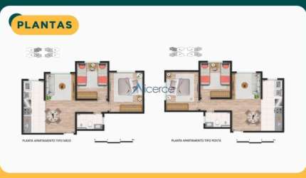 Apartamento no Santa Catarina, 2 quartos com garagem