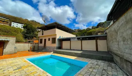 Granja com 1.260 m²: Casa com 02 quartos, garagem, piscina e quintal