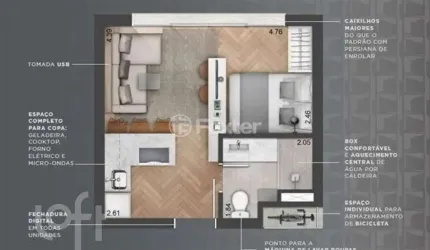 Apartamento com 1 quarto à venda na Avenida João Pessoa, 731, Cidade Baixa, Porto Alegre, 24 m2 por R$ 350.000
