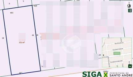 Terreno à venda, 252 m² por R$ 765.000 - Vila Scarpelli - Santo André/SP
