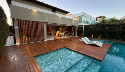 CASA DE LUXO 5 SUÍTES FRENTE MAR EM GUARAJUBA - PORTEIRA FECHADA