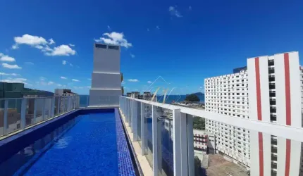 VISTA LATERAL MAR, SACADA NA SALA, 2 DORMITÓRIOS, LAZER COMPLETO NA CIDADE DE SANTOS!!!