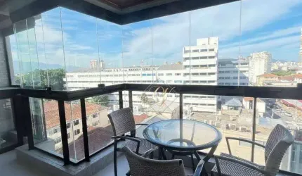 MOBILIADO!!! VARANDA FECHADA EM VIDROS, LAZER COMPLETO, AO LADO DO SUPER CENTRO BOQUEIRÃO, NA CIDADE DE SANTOS!!!