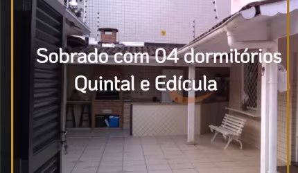 Sobrado Espaçoso 04 dormitórios com quintal e  Edícula á Venda no Macuco - Santos
