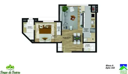 Apartamento para Venda no bairro Bavaria em Gramado, 1 quarto sendo 1 suíte, 1 vaga, 49 m² de área total, 49 m² privativos,