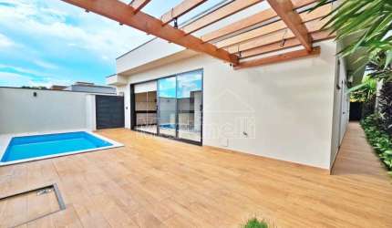 Casa térrea de 193m² de área construída para locação no Condomínio Alto do Castelo Residencial, próximo ao Santa Maria Outlet - Ribeirão Preto/SP.