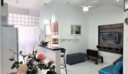 Apartamento a venda na praia de Pitangueiras, na quadra da praia, 02 dormitórios