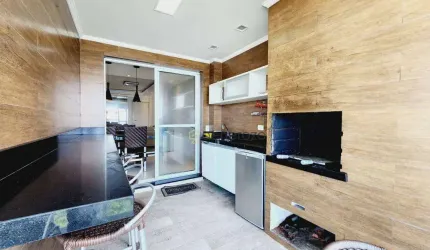 Apartamento a venda na praia do Tombo, 03 dormitórios, com varanda gourmet, 02 vagas de garagem