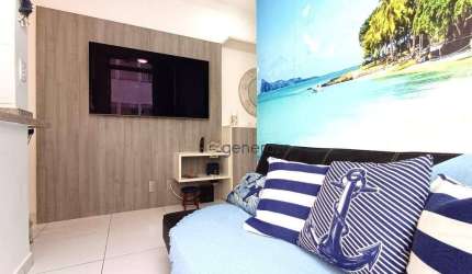 Apartamento á venda na praia das Pitangueiras, 02 dormitórios, lazer