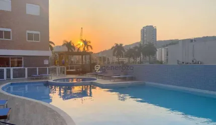 Apartamento à venda na praia da Enseada, 03 dormitórios, 02 vagas, lazer completo