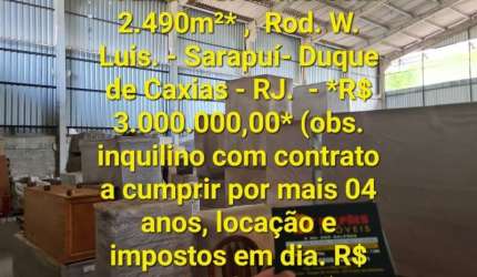 Barracão / Galpão / Depósito com 2 salas à venda na Rua Chico Mendes, 233, Vila Sarapuí, Duque de Caxias por R$ 3.000.000