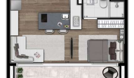 Studio no Bairro Itaim Bibi em São Paulo.
