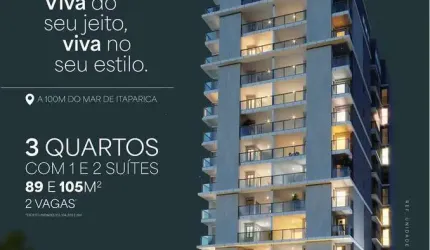 Apartamento 3 quartos Alto Padrão, Praia de Itaparica, Vila Velha