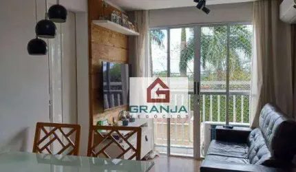 Aconchegante Apartamento com 2 dormitórios, planejados, climatização à venda, 46 m² por R$ 255.000 - Granja Viana - Carapicuíba/SP