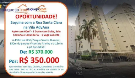 Apartamento com 1 dormitório à venda, 60 m² por R$ 350.000,00 - Vila Adyana - São José dos Campos/SP