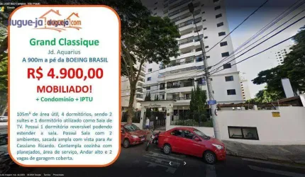 Apartamento Mobiliado para Alugar no Jardim Aquarius com 4 quartos  105m²
