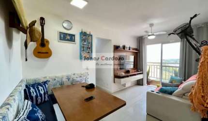 Apartamento à venda no Cond. Nova Mogi II em Mogi das Cruzes-SP: 3 quartos, sala com varanda, vaga de garagem, todo planejado, por R$: 420 mil