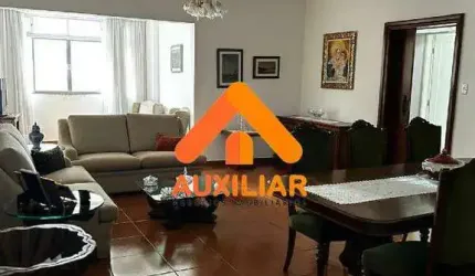 Mobiliado, Quadra da praia, 03 dormitórios, dependência, Boqueirão, Santos