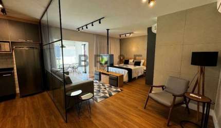 Apartamento para venda ou locação,1 dormitório, 2 vagas, mobiliado, 77 m² - Chácara Santo Antônio
