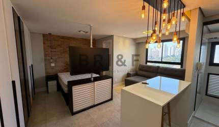 Apartamento mobiliado para alugar - 30m² - studio, 1 vaga - Brooklin, São Paulo/SP