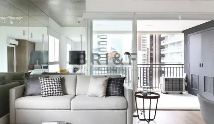 Apartamento para locação, 63m², 1 suíte, 1 lavado, varanda e 1 vaga. Cidade Monções, SP.
