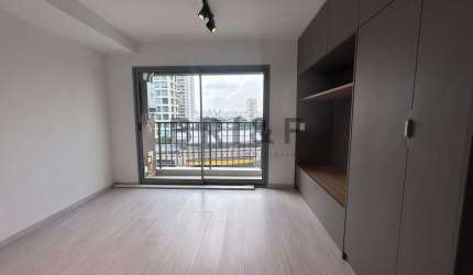 STUDIO PARA LOCAÇÃO NO BROOKLIN, 24M², NÃO MOBILIADO, COM ARMÁRIOS PLANEJADOS, SEM VAGA, COM LAZER