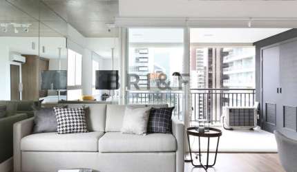 Apartamento para locação, 63m², 1 suíte, 1 lavado, varanda e 1 vaga. Cidade Monções, SP.