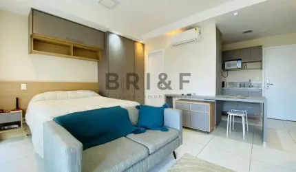 APARTAMENTO STUDIO MOBILIADO PARA LOCAÇÃO NO BROOKLIN - HABITARTE 1 VAGA
