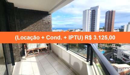 Apartamento de 1 quarto em Ondina para Locação, Salvador-BA! 2 banheiros, 1 vaga de garagem e 48,00 m² de conforto.