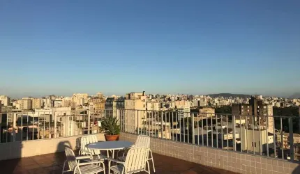 Apto com 01 dormitório , Terraço coletivo com linda vista .
