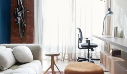 Apartamento com conceito integrado e separando os espaços