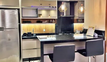 apartamento mobiliado com 2 dormitórios, sendo 1 banheiro social,