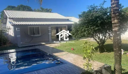 Casa localizada no bairro areal a 100 metros da lagoa.  Ampla casa composta de 2 quartos (sendo 1 com suíte), sala, cozinha, banheiro social, área gou