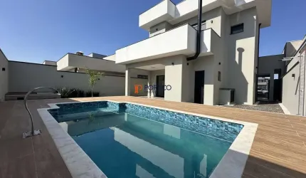 Sobrado com 3 suítes e piscina no Royal Garden em Paulínia!
