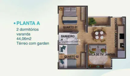 Apartamento com 2 dormitórios à venda, 44 m² por R$ 273.500,00 - Terras de Santa Helena - Jacareí/SP