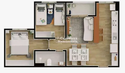 Apartamento com 2 dormitórios à venda, 48 m² por R$ 253.300,00 - Jardim Mesquita - Jacareí/SP