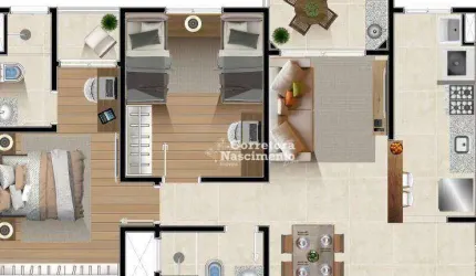 Apartamento com 2 dormitórios à venda, 66 m² por R$ 372.134,00 - Centro - Jacareí/SP