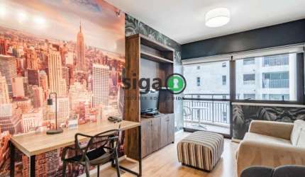 Grand Mercure Itaim Bibi- Flat Mobiliado de 38m² com 1 Quarto para Alugar.
