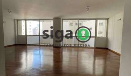 Apto com 230m², para Locação sem mobília, no Jardim Paulista com 3 quartos, sendo 1 suite, 3 vagas