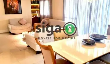 Apartamento no Brooklin para Alugar - 3 quartos, 156m², 3 vagas , Mobiliado