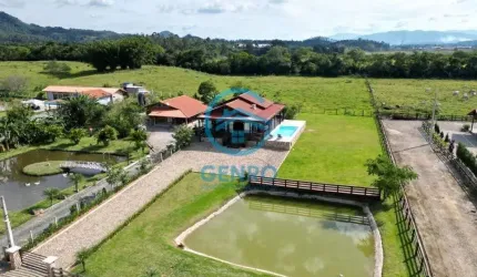 Chácara Mobiliada com Lagoa em Condomínio Rural com Escritura Pública à venda em Canelinha/SC