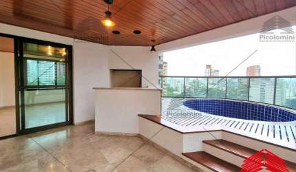 Apartamento Penthouse Morumbi, 236 metros, 4 quartos, 4 suítes, sala ampla, Varanda Gourmet com Piscina privativa, 4 vagas e depósito. Quadra de Tênis