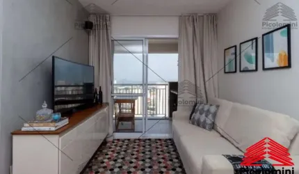 Apartamento a venda no Brás de 58 m², 2 dormitórios, 1 banheiro, lavanderia, área de serviço, moveis planejados, mobiliado, varanda, 1 vaga de garagem
